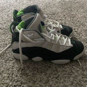 Jordan shoes. Size 4.5 boys. Green, white & black